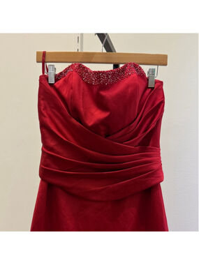 Avalon Ruby Red Strapless Formal Dress Size 10